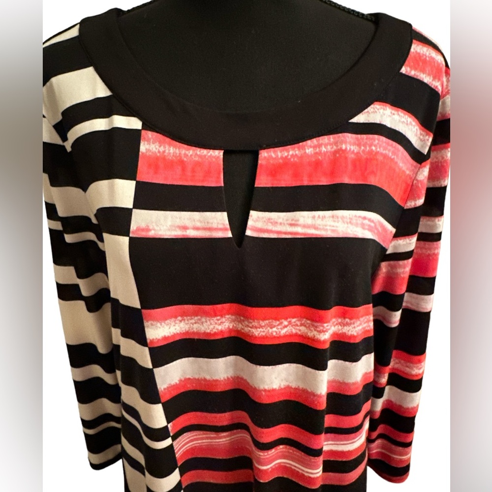 ALFANI Women's Size Large Multi-color Scoop Neck 3/4 Sleeve Pullover Dress